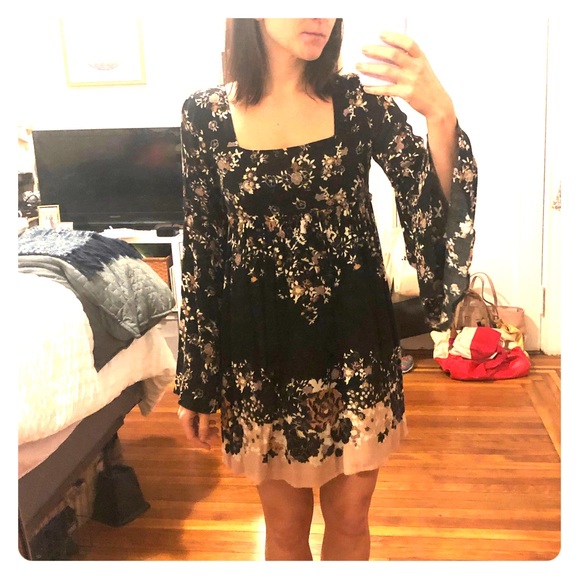 Free People Bell Sleeve Mini Dress - Picture 2 of 6